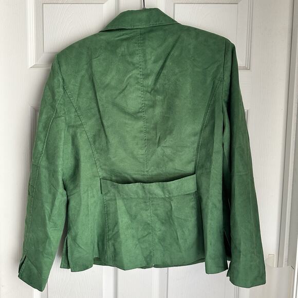 Evan Picone Zip Blazer Jacket Green Women's Size 12 Fall Winter - Picture 5 of 5
